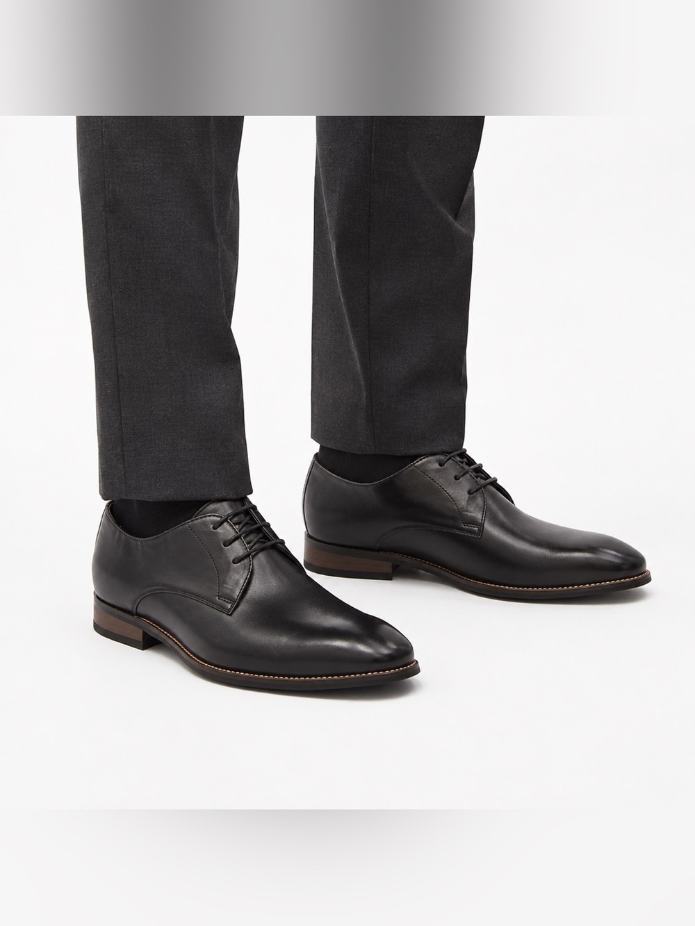 JOUSEN Men’s Black Plain Toe Derby Dress Shoes Lace Up Size 12